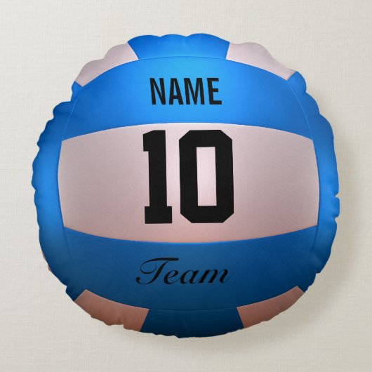 青いバレーボール ラウンドクッション (正面)