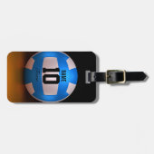 青いバレーボール ラゲッジタグ (正面横)