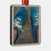 青いバンの靴 メタルオーナメント (右)