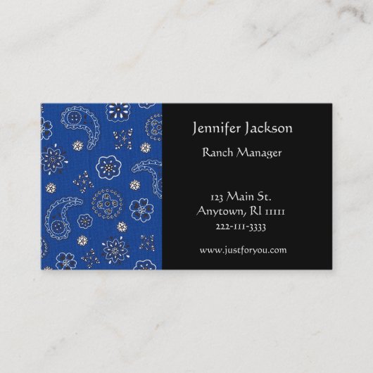 青いバンダナの名刺 名刺 (正面)