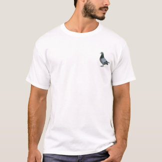 青いバーの競争ハトは文字を加えます Tシャツ