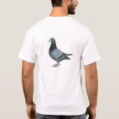 青いバーの競争ハトは文字を加えます Tシャツ (裏面)