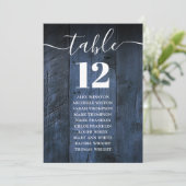 青いバ素朴ンウッドのテーブル番号座席表 招待状 (スタンド正面)