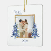 青いパゴダのクリスマスツリー2 – 地球の平和 セラミックオーナメント (左)