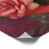 青いパジャマの眠い女性 ポスター (角)