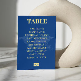 青いパスポート宛先の結婚式の座席表 テーブルナンバー