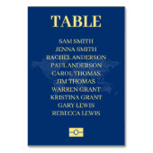 青いパスポート宛先の結婚式の座席表 テーブルナンバー (正面)