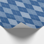 青いパタアーガイルーンの包装紙 ラッピングペーパー (角)