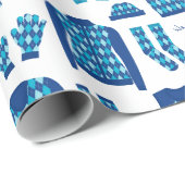 青いパターアーガイルンアイテムの折り返し紙 – 大 ラッピングペーパー (ロールコーナー)