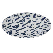 青いパターンで海上 カッティングボード (角)