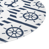 青いパターンで海上 カッティングボード (角)