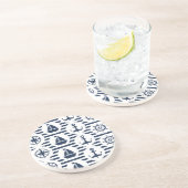 青いパターンで海上 コースター (側面)