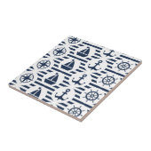 青いパターンで海上 タイル (側面)