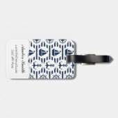 青いパターンで海上 ラゲッジタグ (裏面横)