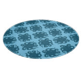 青いパターンのタコ カッティングボード (角)