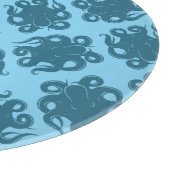 青いパターンのタコ カッティングボード (角)