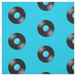 青いパターンのビニールLPレコード ファブリック