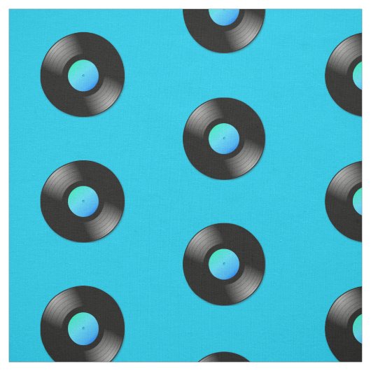 青いパターンのビニールLPレコード ファブリック (見本)