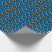 青いパターンのラッピング紙 ラッピングペーパー (角)