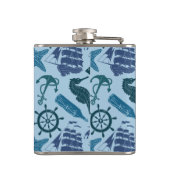 青いパターンの航海のな陰 フラスク (裏面)