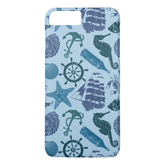青いパターンの航海のな陰 Case-Mate iPhoneケース (裏面)