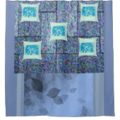 青いパターンの色のショーカーテン シャワーカーテン (正面)