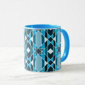 青いパターンマグカップ マグカップ (正面右)