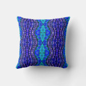 青いパターン枕 クッション (裏面)