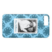 青いパターン|のタコあなたの写真及び名前 Case-Mate iPhoneケース (裏面(横))