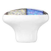 青いパッチフェイクワークキルティングパターン セラミックノブ (側面)