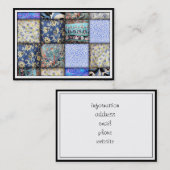 青いパッチフェイクワークキルティングパターン 名刺 (正面/裏面)