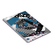 青いパッチワーク人気がある，パッチワーク，フォーク，素朴， ノートブック (右側)