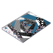 青いパッチワーク人気がある，パッチワーク，フォーク，素朴， ノートブック (左側)