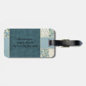 青いパッチワーク荷物タグ ラゲッジタグ (裏面横)