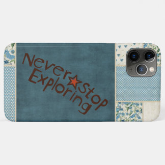 青いパッチワーク電話ケース iPhone 11 PRO MAXケース