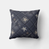 青いパッチワーク クッション (裏面)