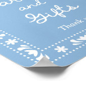 青いパペル・ピカドのカードとギフトサイン ポスター (角)