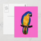 青いパラロット ポストカード (正面/裏面)