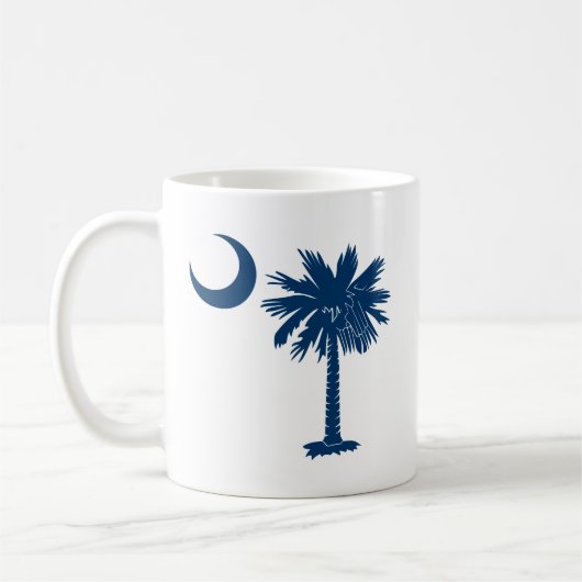 青いパルメット コーヒーマグカップ (左)
