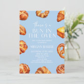 青いパンの赤ちゃんシャワーにパンがある 招待状 (スタンド正面)