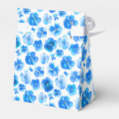 青いパンジーの花の水彩画アートの感謝を表す箱 フェイバーボックス (裏面サイド)