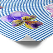 青いパンジーの花みすぼらしいシックなポスター ポスター (角)