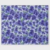 青いパンジーの花 ラッピングペーパー (フラット)