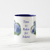 青いパンジーはマグカスタマイズ、個人化なります ツートーンマグカップ (中央)