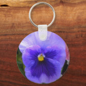 青いパンジー キーホルダー (正面)