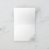 青いパンパスグラス男の子ベビーシャワー感謝カード サンキューカード (内部)