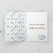 青いパンプキンの花のスイート16 サンキューカード (内部)