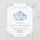 青いパンプキンの花のスイート16 ポストカード (正面)