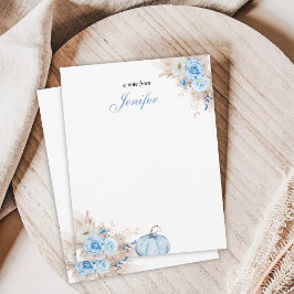 青いパンプキンの赤ちゃんメッセージカード ノートカード