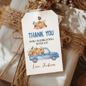 青いパンプキントラックパーティー感謝タグ ギフトタグ